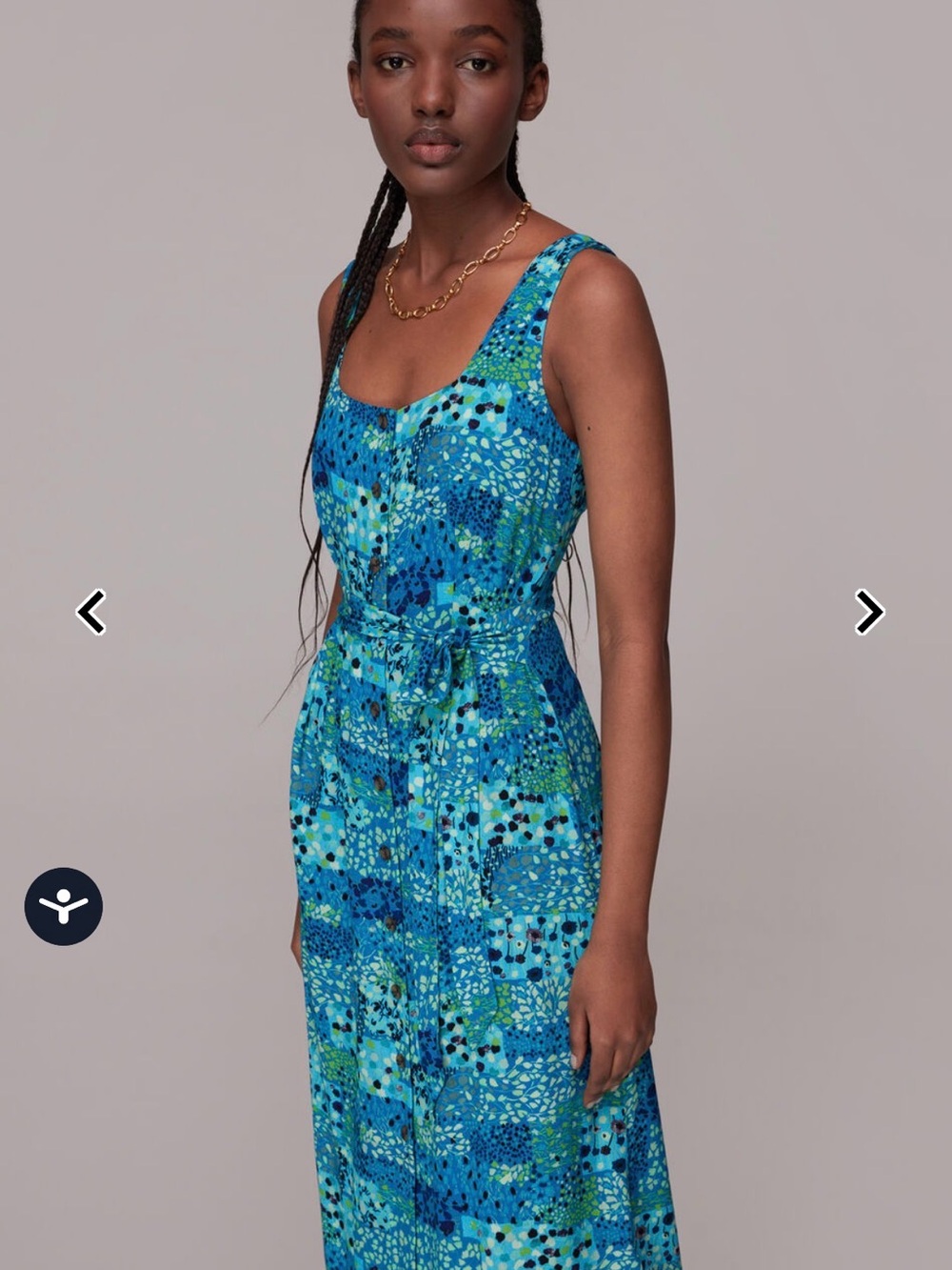Whistles Blue Spring Meadow Button Up Dress
